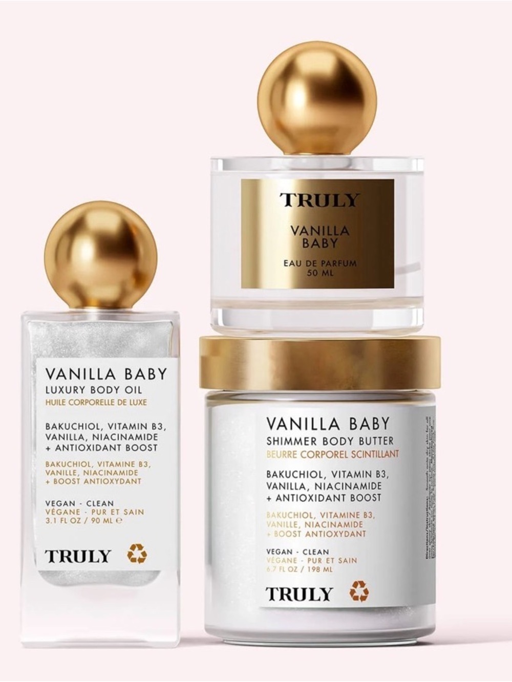 TRULY Vanilla Baby Shimmer Body Butter & Oil Set -831
